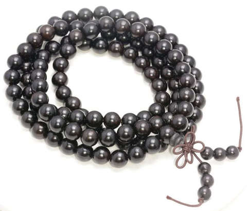 BRO771 Bracelets en ébène africain naturel 6mm bouddha, 108 pièces, méditation en bois de santal noir, prière Mala pour filles ► Photo 1/1