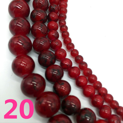 Perles en verre rouge, 4 /6 /8 /10mm, accessoires de fabrication de bijoux ► Photo 1/1