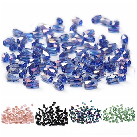 Perles cylindriques en cristal pour la fabrication de bijoux, 27 couleurs AB 50 pièces 2*4mm, 18 Faces de coupe, amples, artisanat bricolage, C-2 ► Photo 1/6