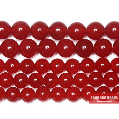 Pierre naturelle calcédoine rouge Jades perles en vrac 6 8 10 MM taille de choix pour la fabrication de bijoux ► Photo 1/1