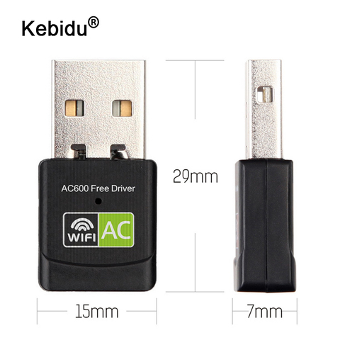 Kebidu 600Mbps USB adaptateur WiFi 2.4GHz 5GHz antenne WiFi double bande 802.11b/n/g/ac Mini récepteur de carte réseau d'ordinateur sans fil ► Photo 1/6