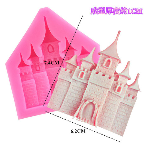 Moule à Fondant château de princesse, bricolage, en Silicone, pour chocolat, décoration de gâteau, en gypse époxy ► Photo 1/4