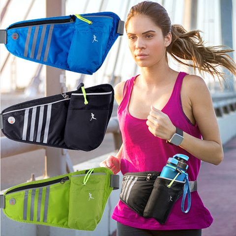 Sac de sport de course, sac de taille de poche Jogging Portable imperméable sac de cyclisme extérieur téléphone antivol Pack ceinture sacs bouteille d'eau ► Photo 1/6