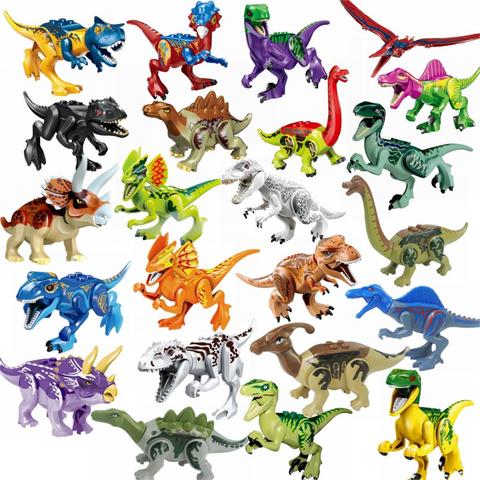 Les plus récents dinosaures jurassiques tyrannosaure Rex Wyvern Velociraptor Stegosaurus Kits de construction jouets pour enfants Legoing dinosaure ► Photo 1/6