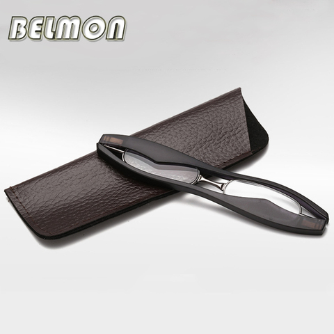 BELMON Mini pliant magnétique mince lunettes de lecture pliable dioptrie presbyte lunettes + 1.0 + 1.5 + 2.0 + 2.5 + 3.0 + 3.5 + 4.0 + + RS025 ► Photo 1/6