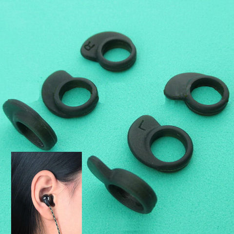 Crochets d'oreille en Silicone, 2 paires, pour écouteurs intra-auriculaires, accessoires, couleurs noir/clair ► Photo 1/5