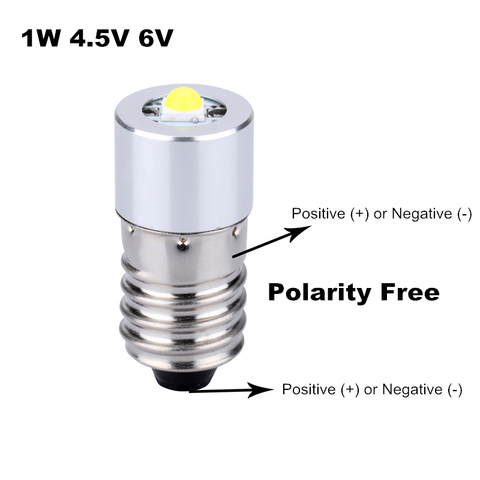 ENCOMLI E10 LED mise à niveau lampe de poche ampoule 0.5W 1W ampoules de secours 3V 4.5V 6V C/D cellule remplacer lampe de poche Torches ampoule ► Photo 1/6