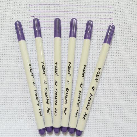 VCLEAR – stylo effaçable à l'air violet pour peinture sur tissu, marqueur pour craie de tailleur, pour outils de couture, 6 pièces ► Photo 1/6