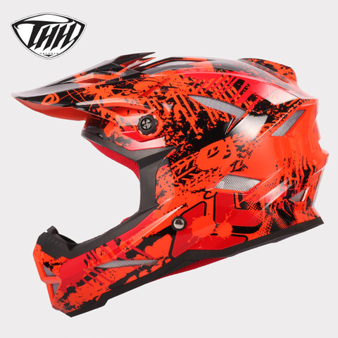 THH – Casque professionnel de descente t42, tout-terrain, pour vtt, marque, pour motocross, visage complet, dh ► Photo 1/1