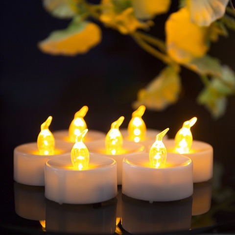 Bougies LED avec minuterie, velas décoratives, lumière jaune ou blanche chaude, pour anniversaire, 6 heures d'allumage, 18 heures d'arrêt, lot de 3 pièces ► Photo 1/6