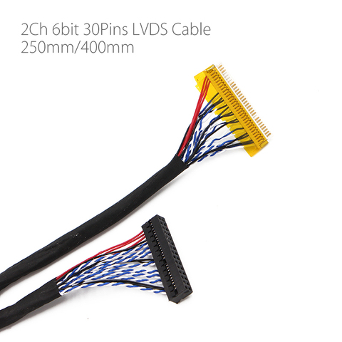 Prix le plus bas universel LVDS câble FIX-30P-S6 30pin double 2 ch 6 bits double 6bit LCD panneau écran câble ligne 250/400mm ► Photo 1/6
