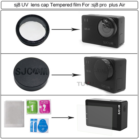 Accessoires SJCAM SJ8 capuchon d'objectif/couvercle d'objectif/filtre UV en verre/Film protecteur d'écran pour SJ8 Pro/Plus/caméra à Action d'air ► Photo 1/6