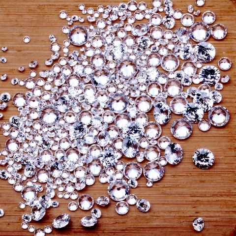 0.8 ~ 4mm ou mélanger les tailles 200 pièces 5A brillant blanc zircon cubique couleur argent pour femme bijoux en vrac zircon cubique bricolage CZ gemmes ► Photo 1/6