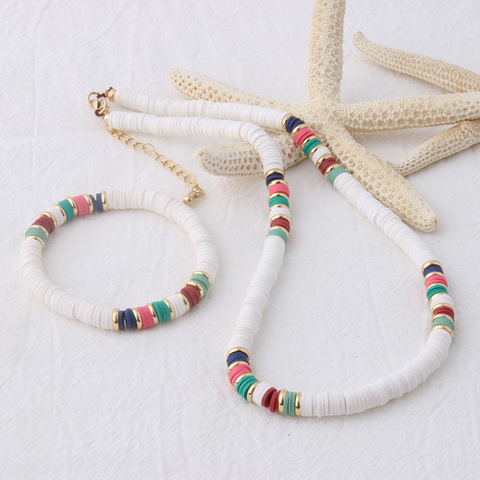 NeeFu WoFu-Bracelet en perles bohême, bijou coloré pour la plage, en poterie souple, nationalité Bracelets pour femme ► Photo 1/6