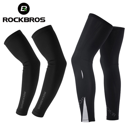 ROCKBROS Suncreen course bras manches plus chaudes cyclisme vélo Basketball bras manches UV protéger hommes sport bras jambières couverture ► Photo 1/6