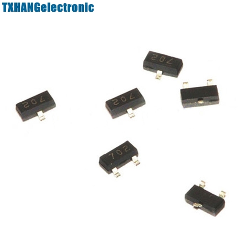 Lot de 100 pièces, 2 n7002 702 7002 sot-23 (SMD) n-channel 60V 115mA MosFET TOP ► Photo 1/2