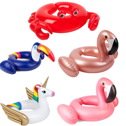 Anneau de natation gonflable licorne flamant rose, mignon crabe Toucan pour enfants, accessoires de piscine ► Photo 1/5