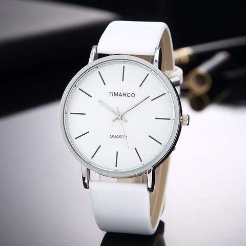 Montre-bracelet pour femmes, montre en cuir blanc, Style Simple, minimaliste, horloge à Quartz, tendance, collection décontracté ► Photo 1/6