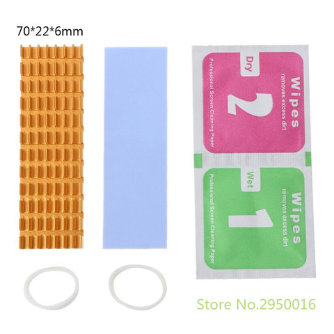 Radiateur en aluminium Dissipation thermique radiateur M.2 NGFF refroidissement dissipateur thermique tampons thermiques pour M.2 NGFF 2280 PCI-E NVME SSD C26 ► Photo 1/6