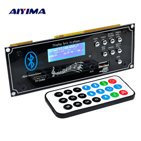 AIYIMA 2.1 Bluetooth voiture décodeur carte lecteur MP3 Module de décodage avec USB Aux bricolage pour amplificateurs conseil Home cinéma ► Photo 1/5