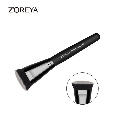 ZOREYA-brosse de maquillage plate simple, noire, avec poils synthétiques en densité, de haute qualité, outils professionnels ► Photo 1/5