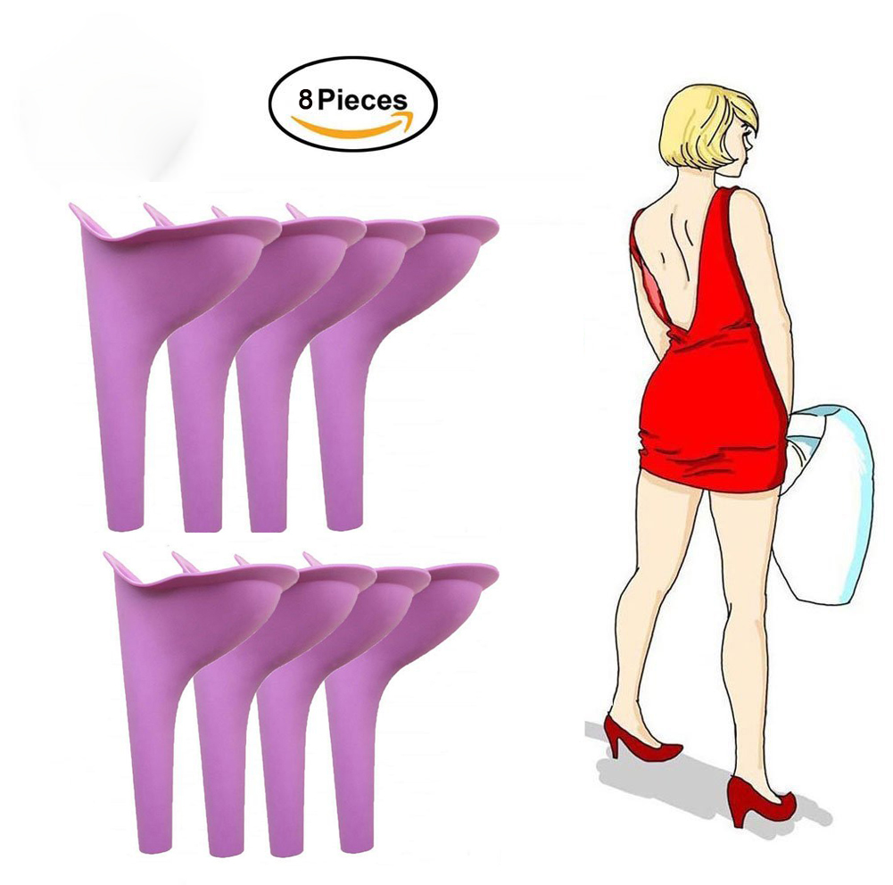 Urinoir Femme,Urinoir Féminin en Silicone Réutilisable, Portable pour Pipi  Debout Femme,Toilette WC Accessoire,Appareil de Miction pour en Plein Air