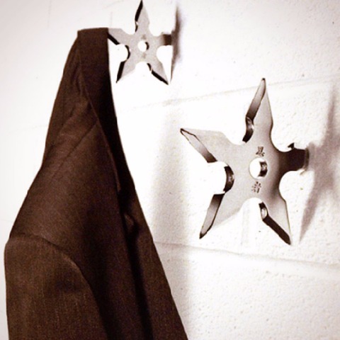 5 pièces Ninja jetant étoile casquette manteau porte-crochets chambre mur inox cintres ► Photo 1/6