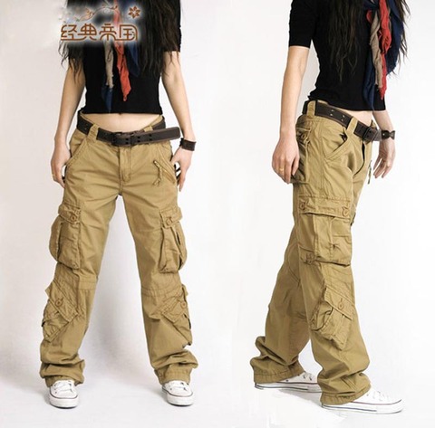 Mode Style automne-été Hip Hop pantalon ample jean Baggy Cargo pantalon pour femmes filles livraison gratuite ► Photo 1/3