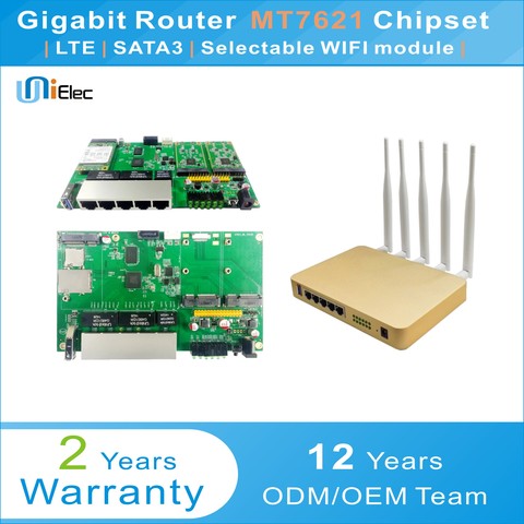 MTK MT7621 entreprise routeur sans fil Sata LTE 4G WIFI OpenWrt MT7603 MT7612 Gigabit MT7621A carte Sim carte pcb ODM OEM ► Photo 1/6