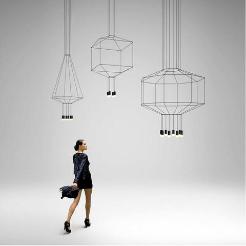 Lampe suspendue noire au design nordique moderne, disponible en 110/220/240V, idéal pour un hall d'escalier ou un hall d'entrée de 3 mètres ► Photo 1/6