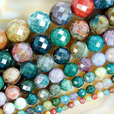 Perles Agata indiennes à facettes en pierre naturelle, pour Bracelet et collier pour Mking, livraison gratuite ► Photo 1/6