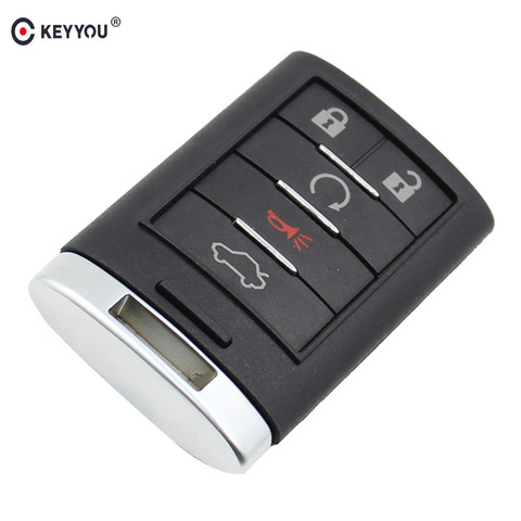 KEYYOU – coque de remplacement pour clé télécommande de voiture, 5 boutons, pour CADILLAC, ATS, SRX, st, cds, DTS, couvercle de clé d'entrée sans clé, lame non coupée ► Photo 1/5