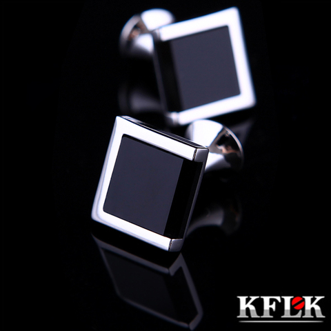 KFLK bijoux chemise boutons de manchette pour hommes marque bouton de manchette noir bouton de gros ► Photo 1/6