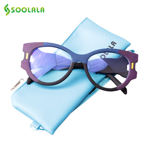 SOOLALA – lunettes œil de chat pour femmes, Anti-lumière bleue, grande monture, bras larges, Anti-Fatigue ► Photo 1/1