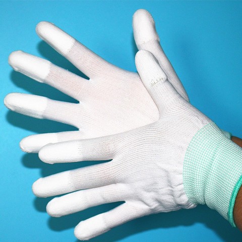 1 paire Gants Antistatiques Anti Statique ESD Électronique de Travail Gants enduit pu paume enduite doigt PC Antidérapant pour La Protection Des Doigts ► Photo 1/2