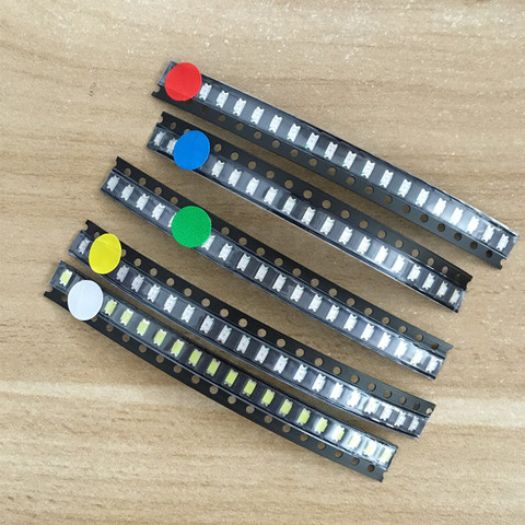 5x100 pièces/couleur = 500 pièces nouveau 1206 0805 0603 rouge/vert/bleu/blanc/jaune kit de LED SMD ► Photo 1/6