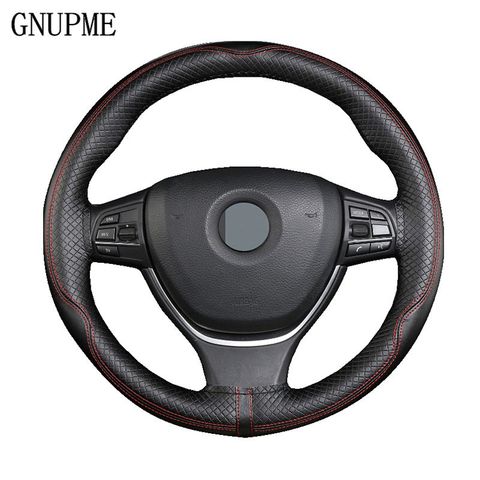 GNUPME – housses de volant de voiture en cuir véritable de 38cm, tressées à la main, accessoires d'intérieur pour automobile ► Photo 1/6