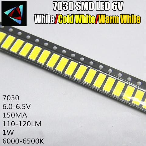 LG Innotek – rétroéclairage LED 1W 7030 6V, blanc froid, Application TV smd 7030, 100-110lm, 7.0x3.0x0.8mm, 50 pièces ► Photo 1/4