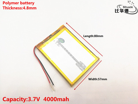 Batterie lithium-ion 3.7V,4000mAH,485780 polymère, pour jouet, batterie externe, GPS,mp3,mp4, bonne qualité ► Photo 1/4
