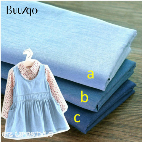 Tissu denim mince 100% coton bleu, denim indigo, demi-mètre, tissu pour couture bricolage ► Photo 1/1