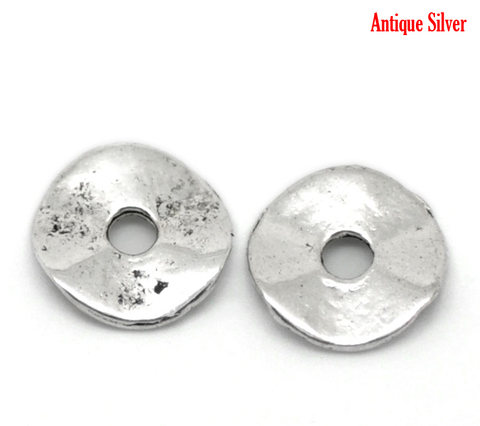 Perles entretoises en alliage de Zinc et métal doreenperles rondes couleur argent Antique d'environ 9.0mm (3/8 
