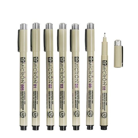 7 pièces/lot Sakura Pigma Micron aiguille pour dessin croquis dessin animé archives encre gel stylo papeterie Animation Art fournitures A6922 ► Photo 1/6