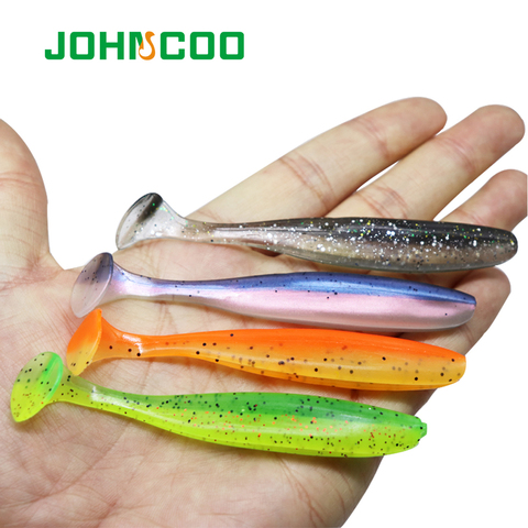 JOHNCOO Easy Shiner appât souple Shad Silicone leurre t-tail pêche leurre 65mm/1.85g 90mm/4.6g ► Photo 1/6