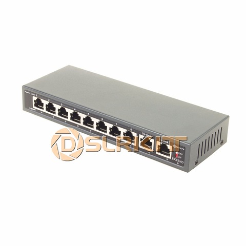 DSLRKIT-interrupteur d'alimentation Ethernet, 8 PoE, 10 Ports, 250M, sans adaptateur d'alimentation ► Photo 1/3