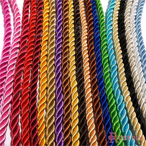 (29966) 10 mètres 5mm Satin Polyester cordons trois brins de corde bijoux à bricoler soi-même résultats accessoires ► Photo 1/6