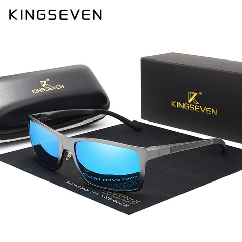 KINGSEVEN-lunettes de soleil pour hommes, verres en aluminium magnésium, polarisées, Design de marque à la mode, pour la conduite UV400 Oculos N7021 ► Photo 1/6