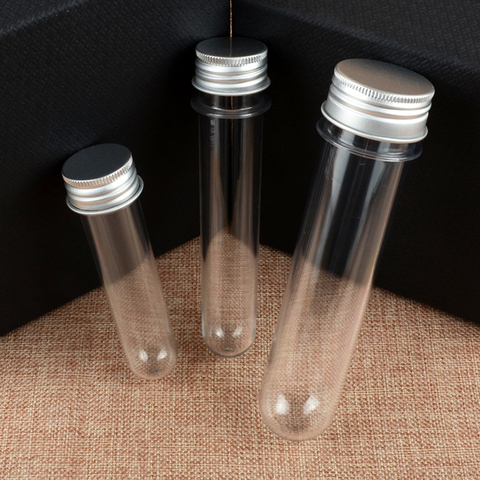 Tube de test de sel de bain transparent, 10 pièces, 30ml 40ml 100ml, tube en plastique avec capuchon en aluminium, vide, tube cosmétique pet ► Photo 1/6