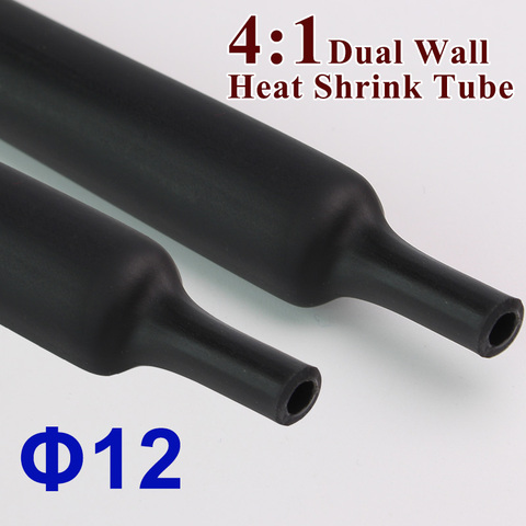 Tube thermorétractable doublé de colle, 1.22 mètre/lot, 12mm 4:1, isolation de câbles enveloppés ► Photo 1/3
