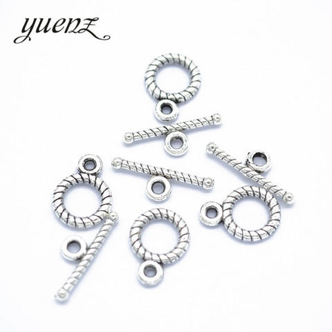 YuenZ – lot de 40 fils de vis plaqués argent Antique, fermoir à bascule, fixation en métal, Bracelet pour la fabrication de bijoux, accessoires V202 ► Photo 1/3