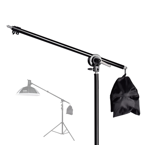 74-135cm Studio Photo télescopique bras de flèche support de lumière supérieure avec sac de sable pour Speedlite/Mini Flash stroboscope/LED lumière vidéo/Softbox ► Photo 1/6